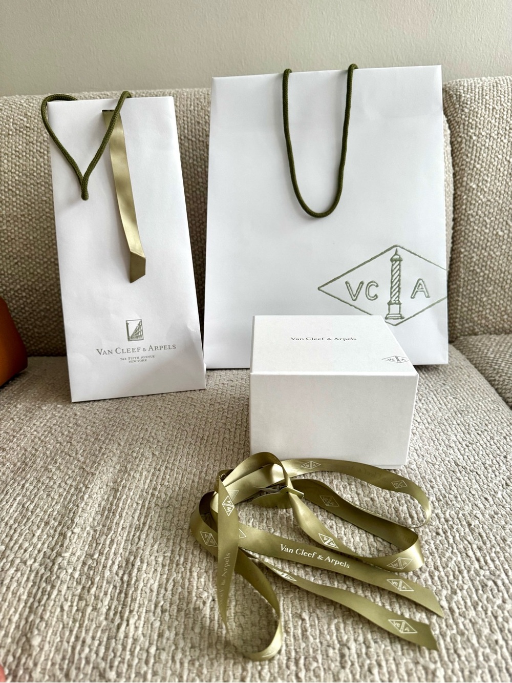 Van Cleef & Arpels Gift Box, Bags and Ribbon